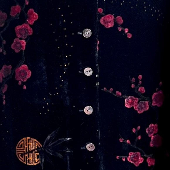 Chico’s Silk Blend Tunic Top Jacket Stand Collar Button Front Sz 2 | L/12 Unworn - Picture 7 of 9